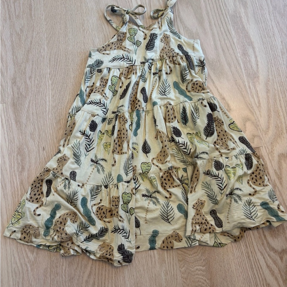 Kate Quinn Toddler Girl Bamboo Spaghetti-Tie Prairie Dress - Leopard - 18-24m - Picture 2 of 4